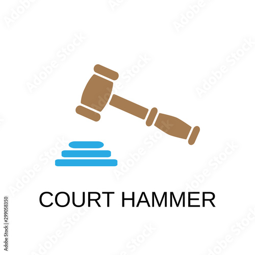 Court hammer icon. Court hammer symbol design. Stock - Vector illustration can be used for web.