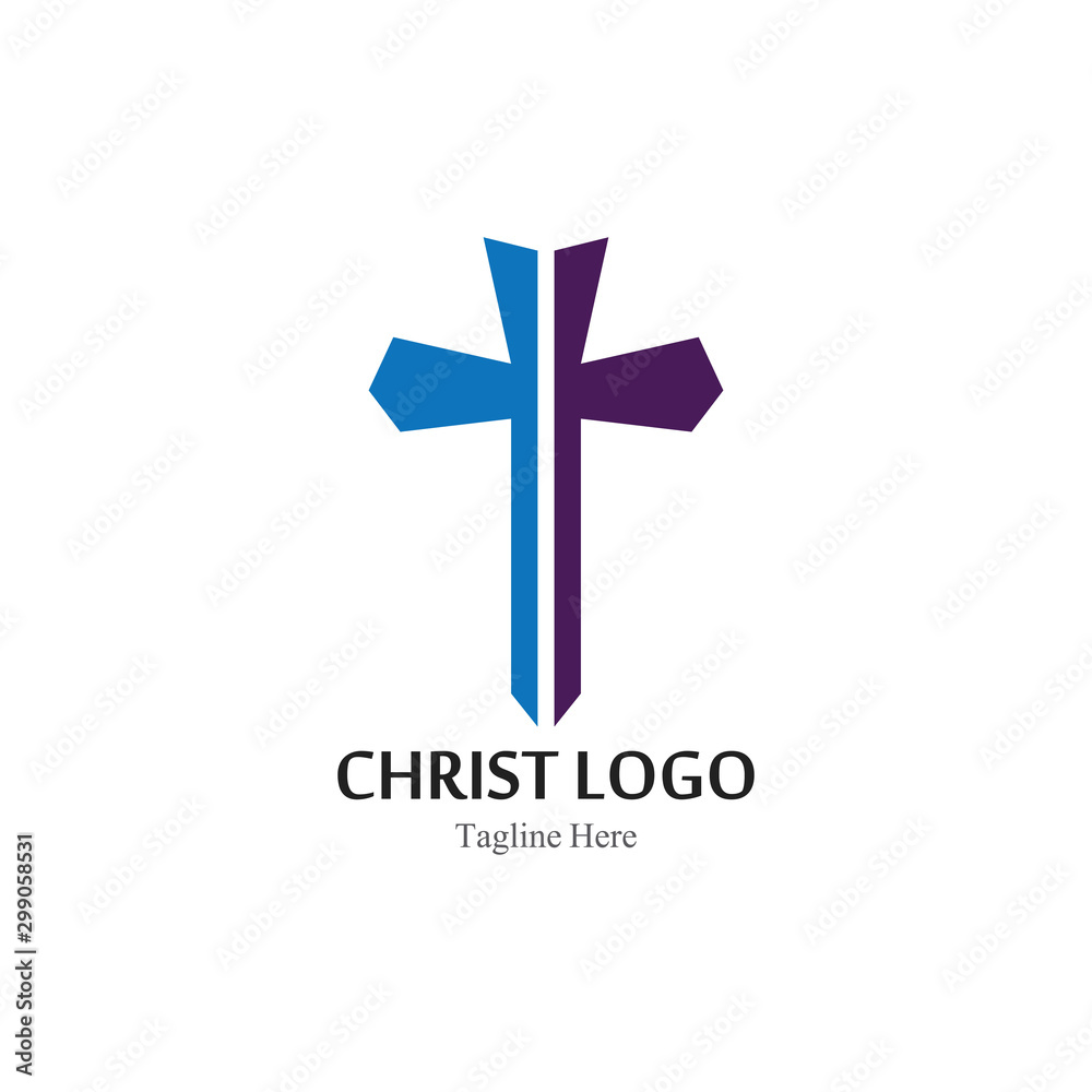 Christ logo template design vector, creative simple