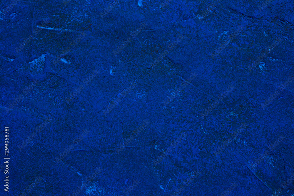 Fragment of a wall painted with blue paint. Abstract background. - obrazy, fototapety, plakaty 