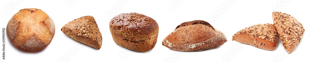 Fresh tasty buns on white background Fresh tasty buns on white background