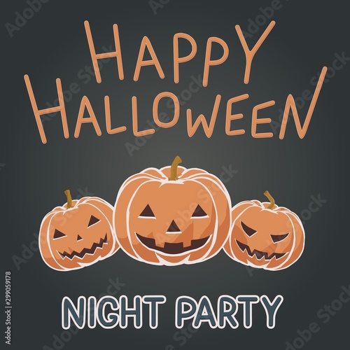 Toon flat Halloween illustration of orange pumpkin