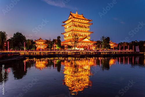 Taierzhuang is located in Zaozhuang in Shandong, is the largest water town in China. Historically, it was an important hub along the Grand Canal, China. photo