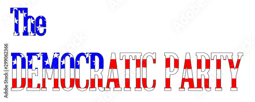 The Democratic Party Text Over The Stars And Stripes