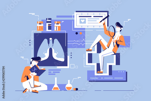 Young student man study medicine science
