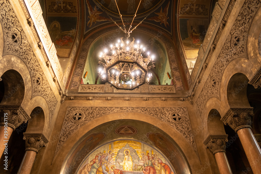  inside of The Dormition of the Theotokos Cathedral, Cluj Napoca, Romania,