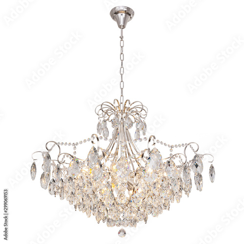 Chandelier in vintage style isolated on white background