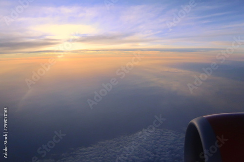 view from an airplane above the clouds