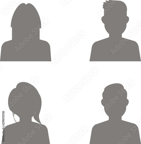 Social media avatar vector graphics flat icons.Set of hand drawn Avatar profile icon (or portrait icon), including male and female . User flat avatar icon, sign, profile people symbol