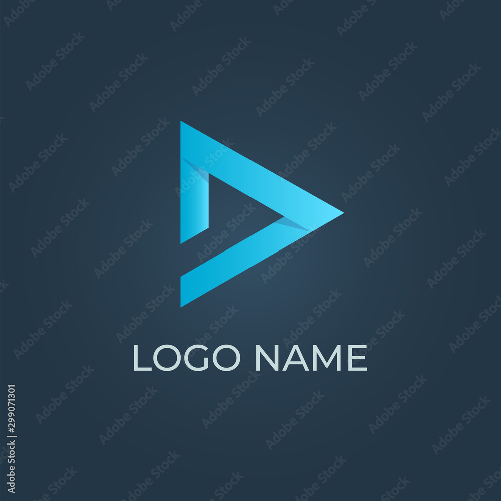 Alphabet D letter design with blue gradient Alphabet D letter design with blue gradient