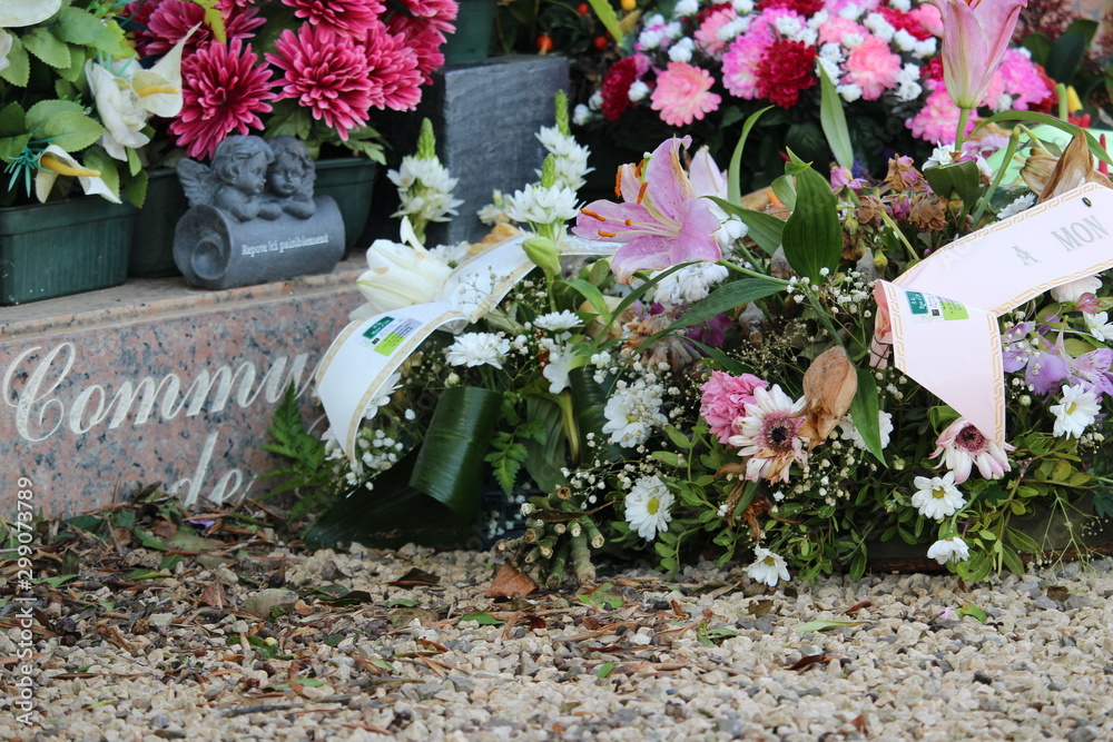 tombe dans un cimetière Stock Photo Adobe Stock
