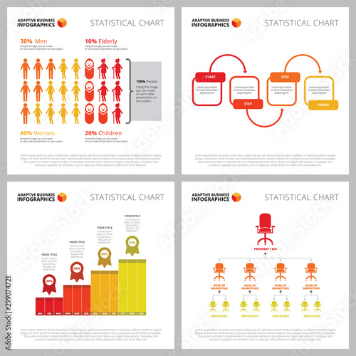 Creative diagram set for statistics or demography concept