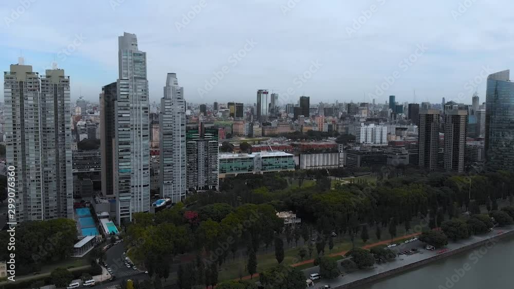Puerto Madero Skyscrapers, Buildings, River (Buenos Aires Argentina) aerial view Puerto Madero Skyscrapers, Buildings, River (Buenos Aires Argentina) aerial view