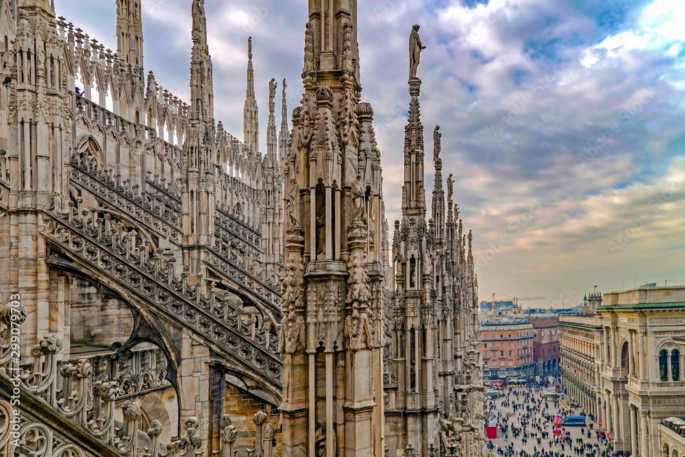 One part of famous Milan Cathedral