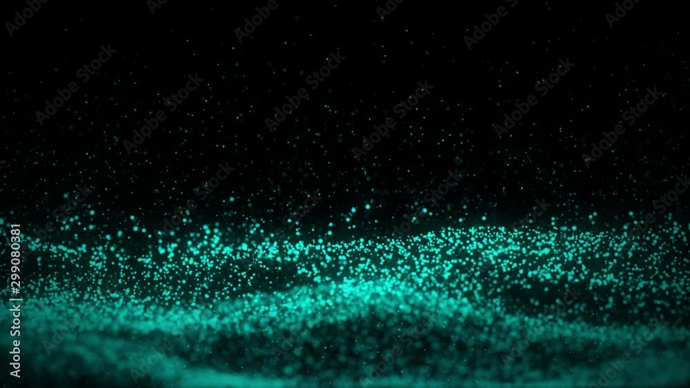 Looping digital blue color particles structure wave flow abstract motion background 4K  3840 x 2160 px pixels