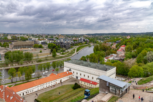 Panorama of Vilnius city from the hill of Gediminas, Lithuania