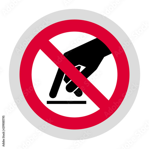 Do not touch forbidden sign, modern round sticker