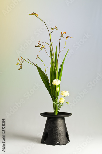 Fotografía de estudio de arreglo floral Ikebana