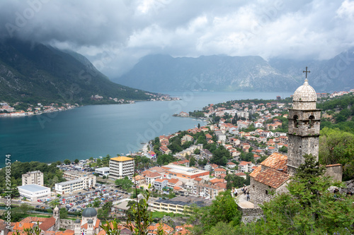 View of Kotor and its fjord in Montenegro