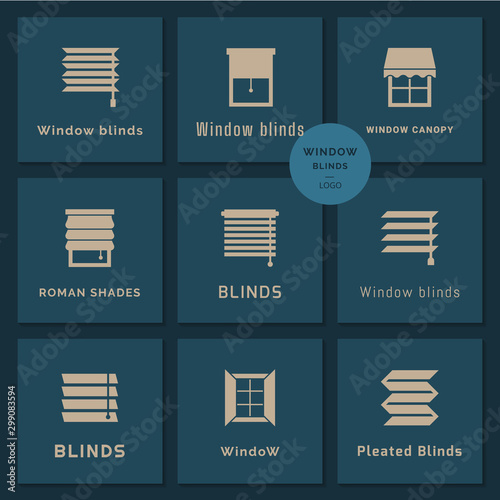 Vector isolated icons set of window blinds vector glyph icons.