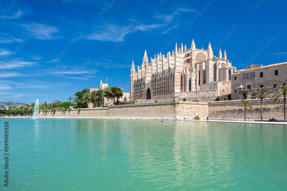 Palma de Mallorca cathedral and its reflection