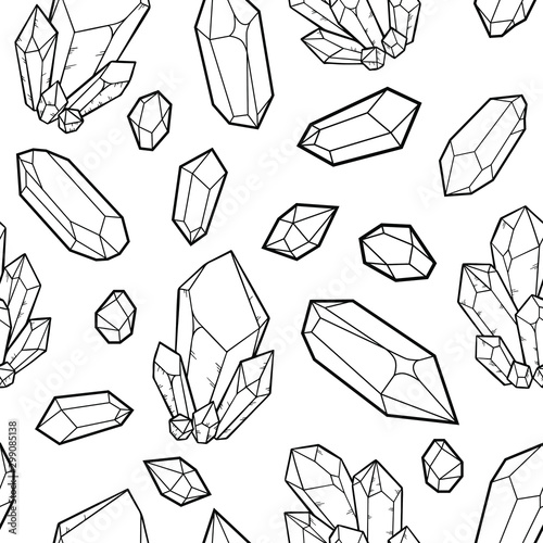 crystal, vector illustration isolated on white background, element for esoteric, boho and magic design