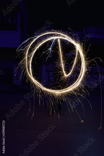 Diwali festival sparkle stick shot, India