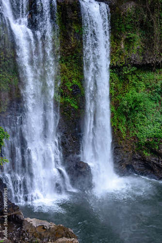 Close up image of Tad Yuang Waterfall  The beautiful waterfall at Champasak  southern Laos.