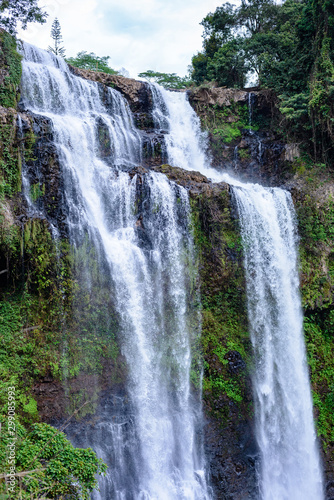 Close up image of Tad Yuang Waterfall  The beautiful waterfall at Champasak  southern Laos.