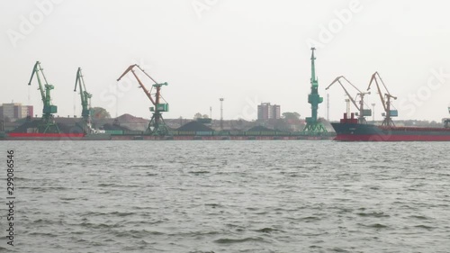 Transport vessel in the waters of Klaipeda port photo