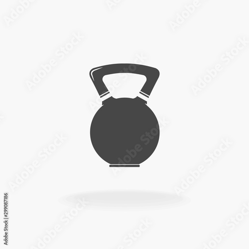 Weight Training Kettle bell Sport Icon Silhouette Vector Illustration