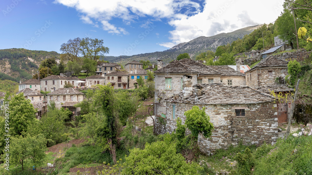 Traditional houses of the village  Papingo in the mountainous Zagoria Region in Greece