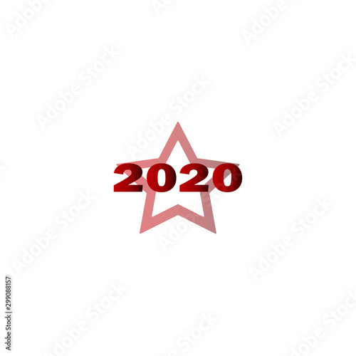 Free Download Stylish New Year logo. Red gradient design - christmas star and new year 2020. - GFXLoad