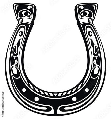 Fotografia, Obraz Good Luck Lucky Horseshoe. Vector template of Horseshoe