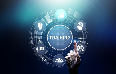 Training Online Education Webinar Personal Development Motivation E-learning Business concept on virtual screen.
