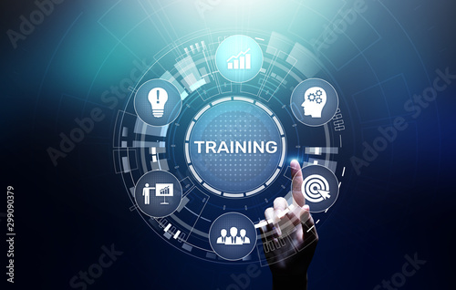 Training Online Education Webinar Personal Development Motivation E-learning Business concept on virtual screen. photo