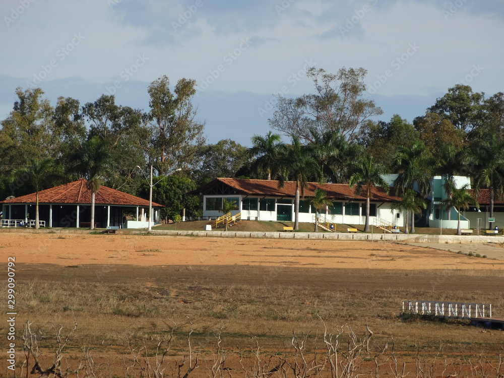 Rural Landscapes of Três Marias - Minas Gerais - Brazil, with houses, trees and lakes, and plants