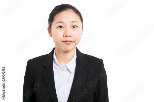 Portrait of successful winner celebrating by dancing. Beautiful young happy woman isolated on white background.