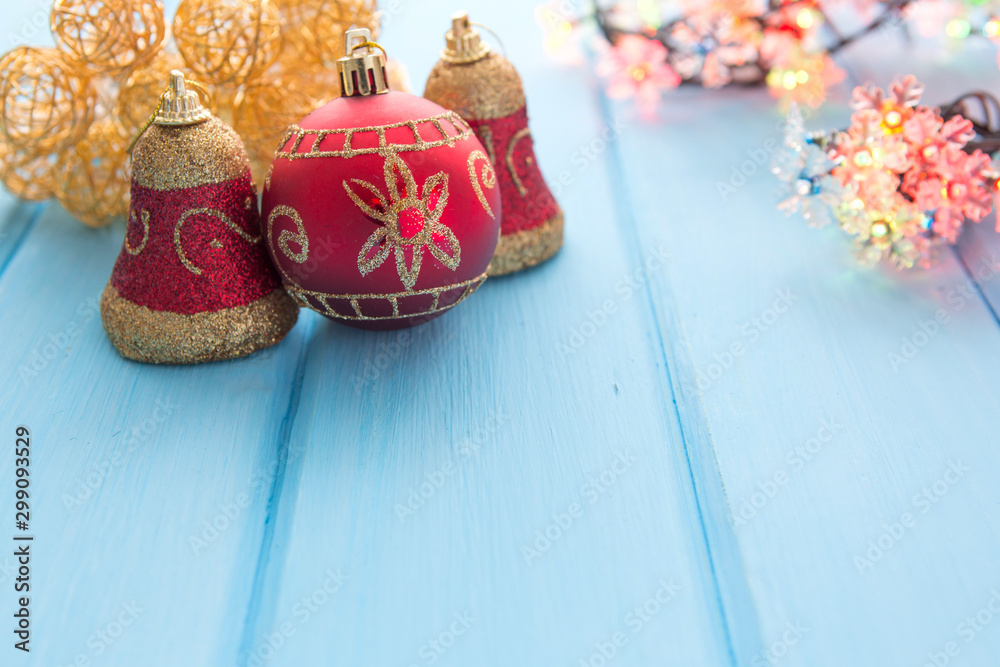 Christmas decoration on old grunge wooden board Christmas decoration on old grunge wooden board