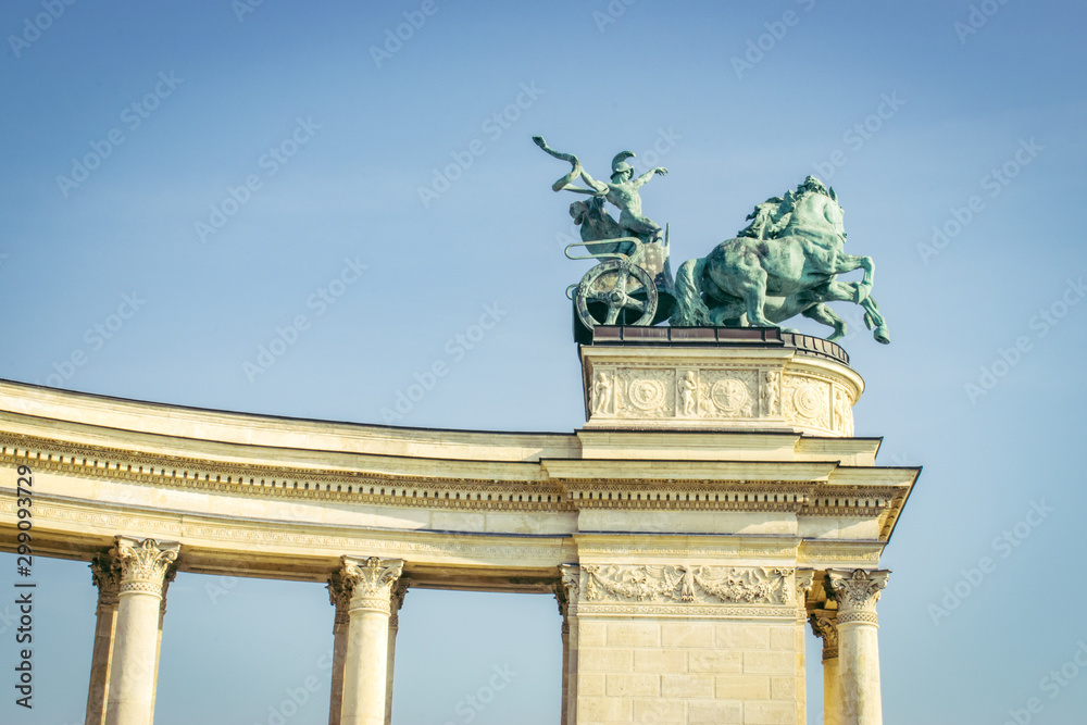 Heroes Square monument in Budapest Hungary