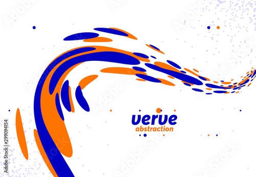 Abstract curve lines and fluid shapes vector background, dynamic energy flow, curvy wavy shapes flowing in 3D perspective template for cover or poster, advertising or print.