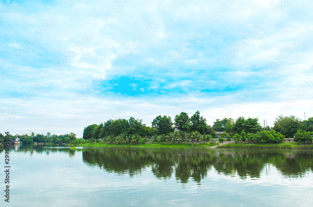 View of waterfront house on meaklong river near Ratchaburi Thailand View of waterfront house on meaklong river near Ratchaburi Thailand