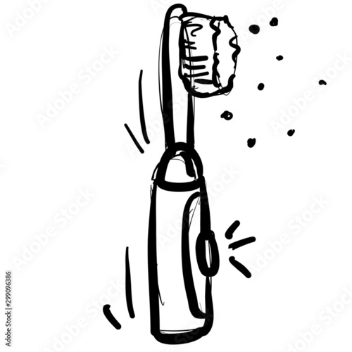 Electric toothbrush icon. Hand-drawn
