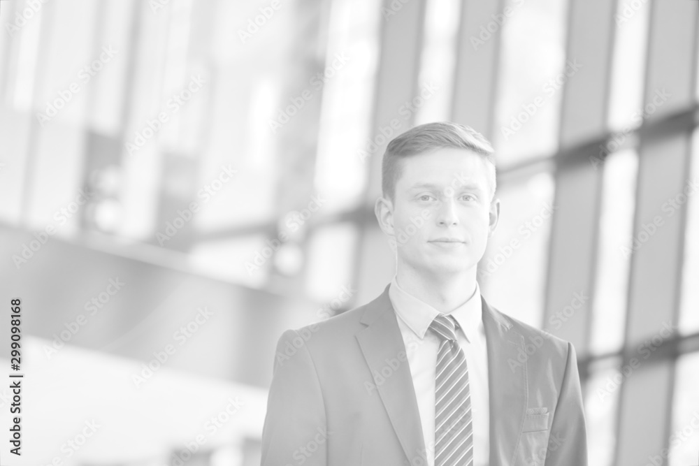 Black and white photo of handsome confident businessman Black and white photo of handsome confident businessman