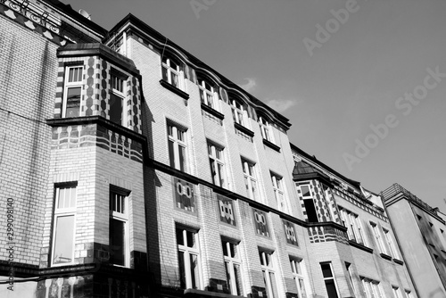Poland - Bytom. Black and white vintage style.