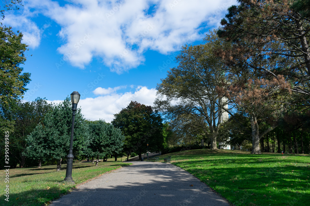 Empty Path at Fort Greene Park in Brooklyn New York