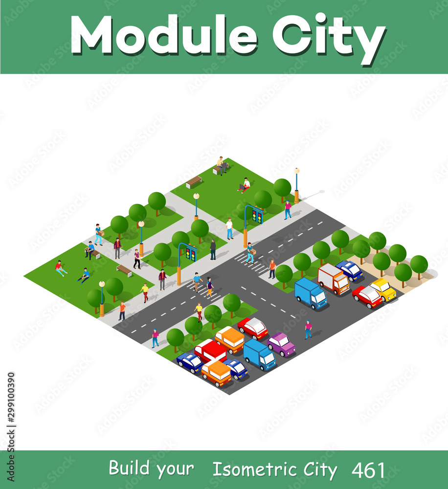Isometric people lifestyle communication in an Isometric people lifestyle communication in an