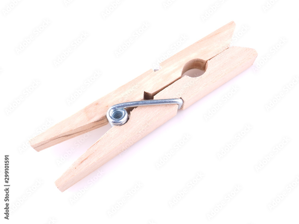 wooden clothespins on a white background wooden clothespins on a white background