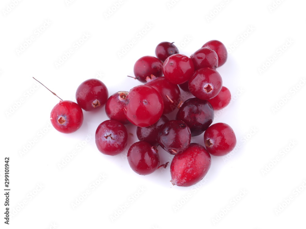 cranberries on a white background