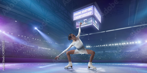 Figure skating girl in ice arena. © Victoria VIAR PRO