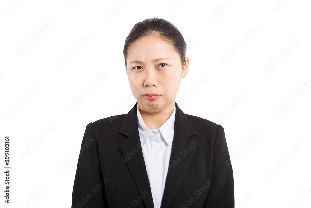 Modern business woman in the office with copy space Modern business woman in the office with copy space